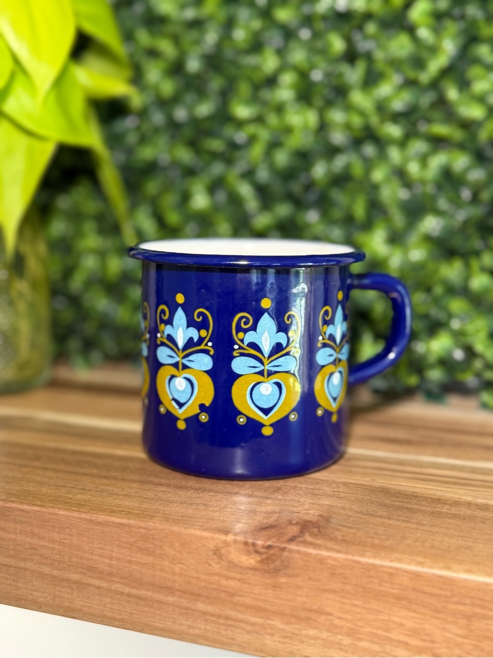 Vintage Cobalt Blue Enamel Coffee Pot
